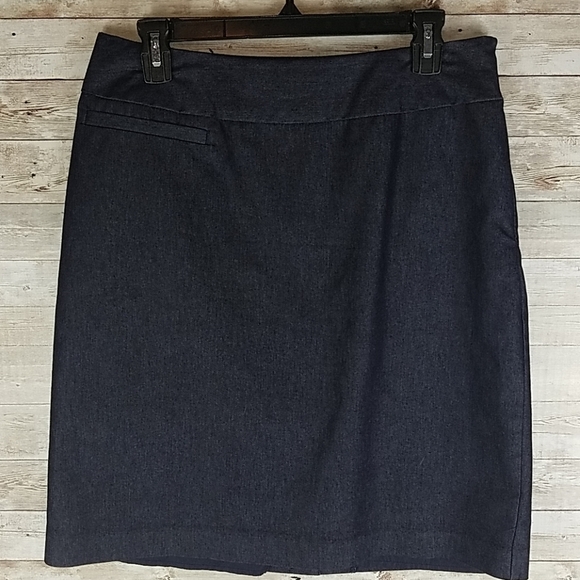 Merona Dresses & Skirts - Merona, Denim pencil skirt with wide band, Sz 10